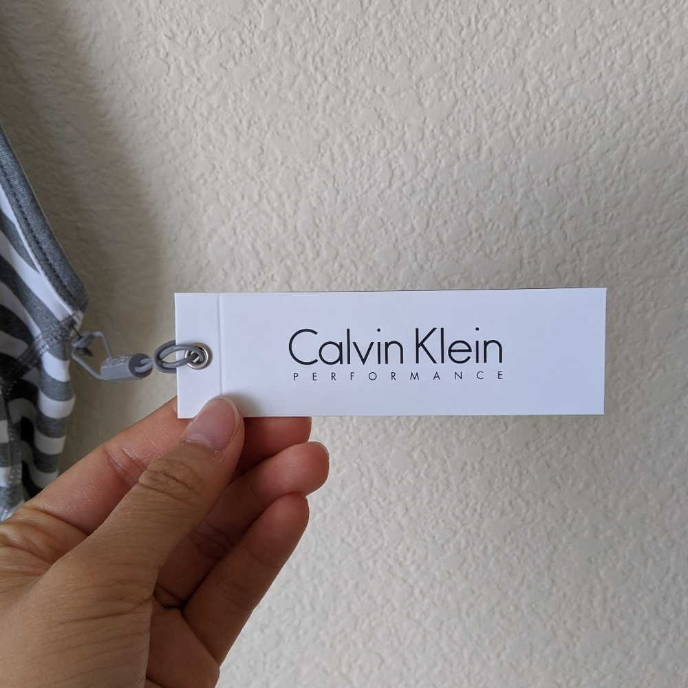 Calvin Klein Performance Striped Racerback Tank Top - Picture 9 of 11